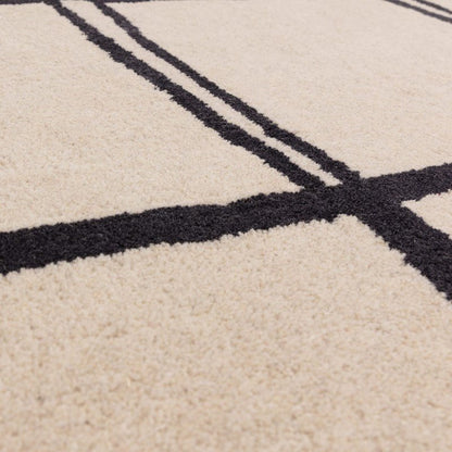 Albany Grid Handmade Tufted Wool Carpet - CloseUp