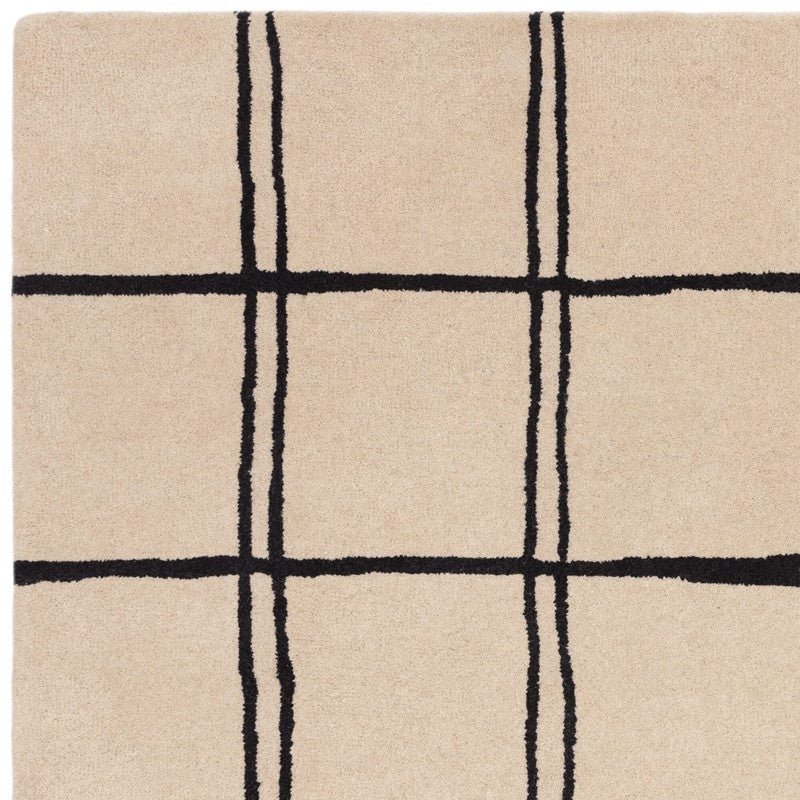 Albany Grid Handmade Tufted Wool Carpet - Corner