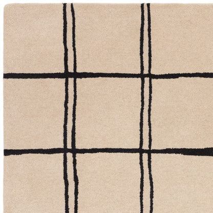 Albany Grid Handmade Tufted Wool Carpet - Corner