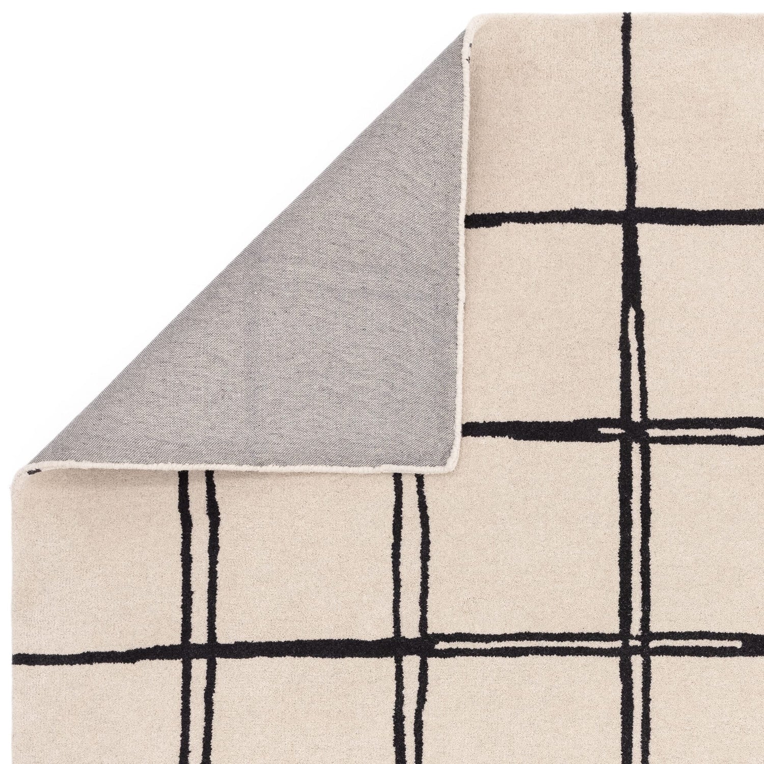 Albany Grid Handmade Tufted Wool Carpet - Corner