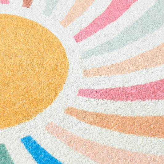 Rock Bristle Handmade Tufted Round Wool Carpet - CloseUp