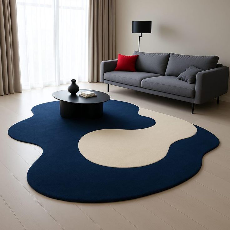 Zypher Vintage Handmade Tufted Irregular Shaped Wool Carpet