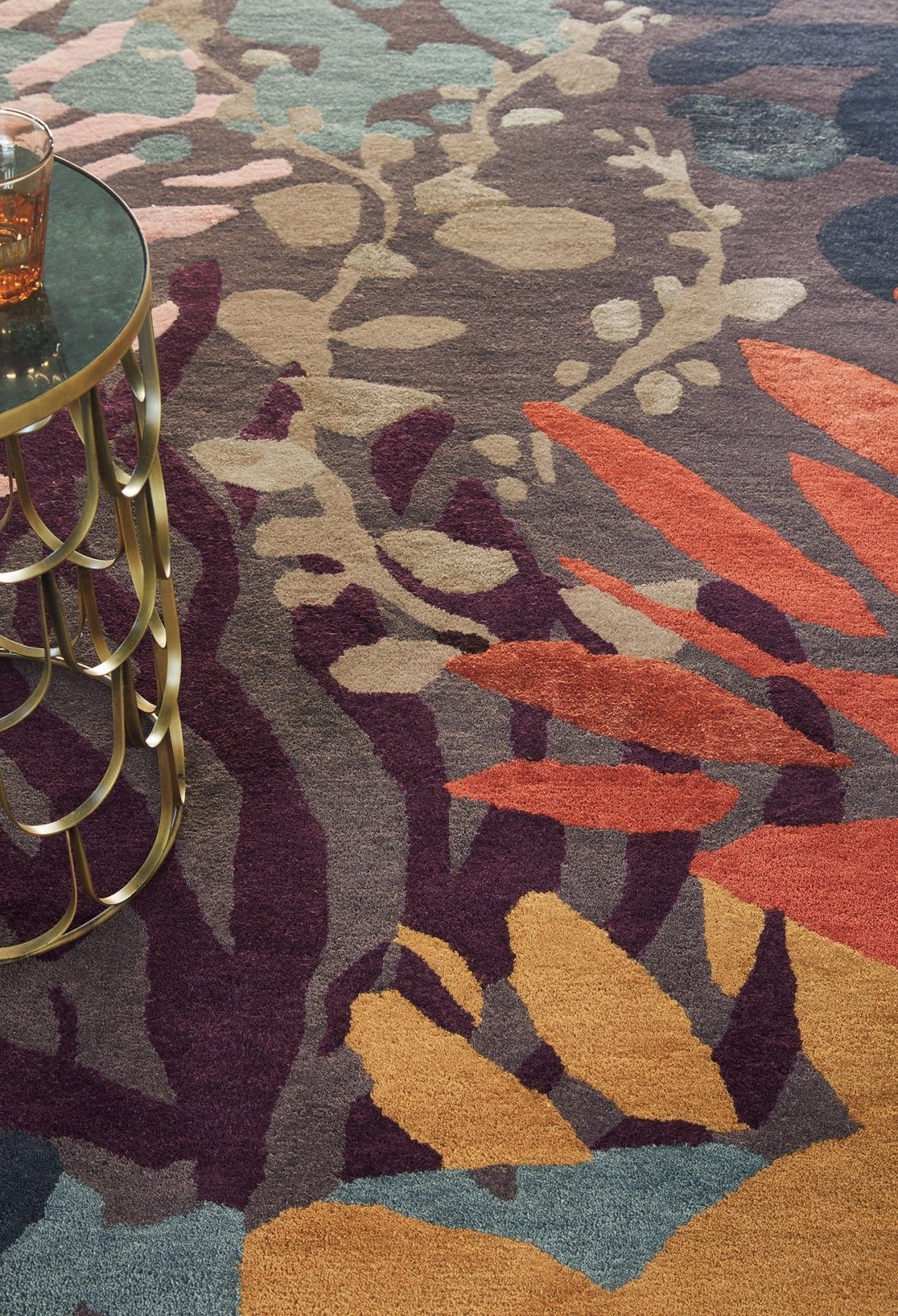 Indigo Submarine Handmade Tufted Wool Carpet - CloseUp
