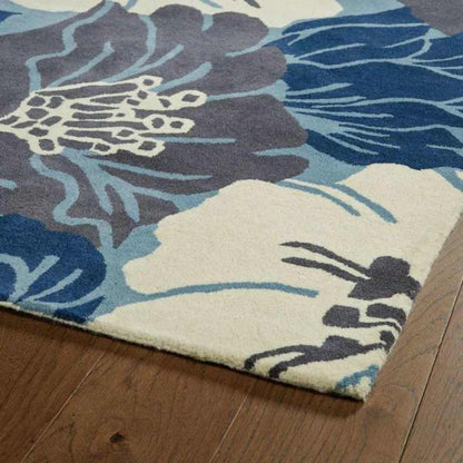 Kelda Cobalt Handmade Tufted Wool Carpet
