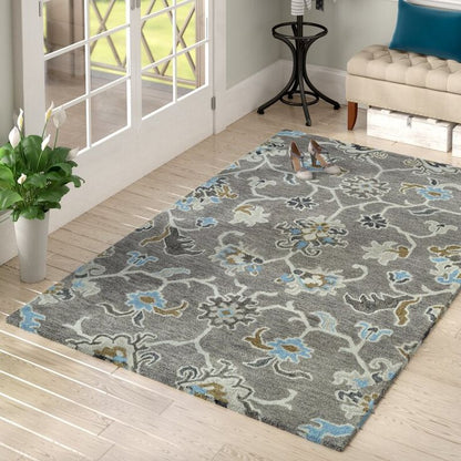 Serene Bark Handmade Tufted Wool Carpet - Floorshot