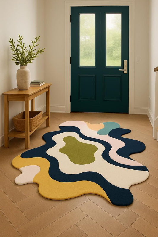 Popular Amoeba Handmade Tufted Irregular Shaped Wool Carpet
