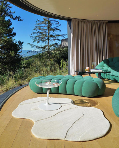 Fluid Fossil Handmade Tufted Irregular Shaped Wool Carpet