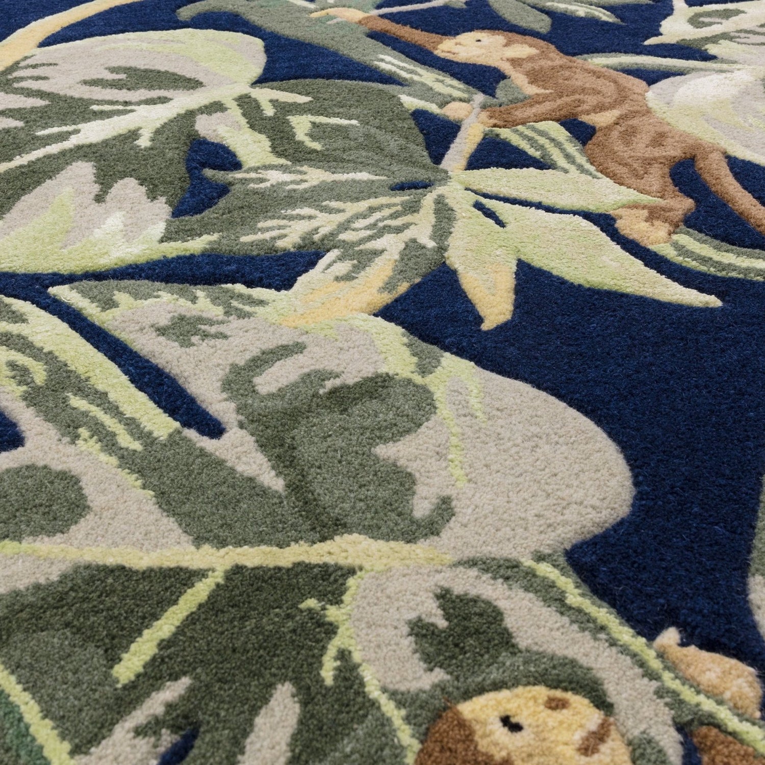 Grove Monkey Handmade Tufted Wool Carpet - CloseUp