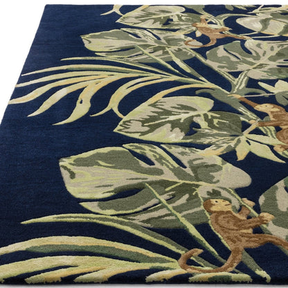 Grove Monkey Handmade Tufted Wool Carpet - Corner