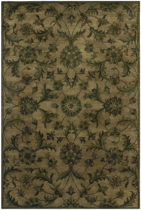 Mossy Blaze Handmade Tufted Wool Carpet - Headshot