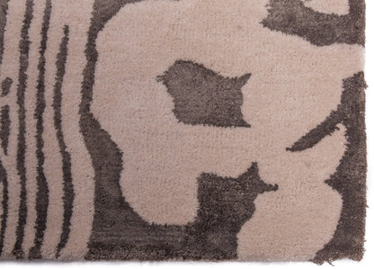 Damascus Beige Handmade Tufted Wool Carpet - Corner