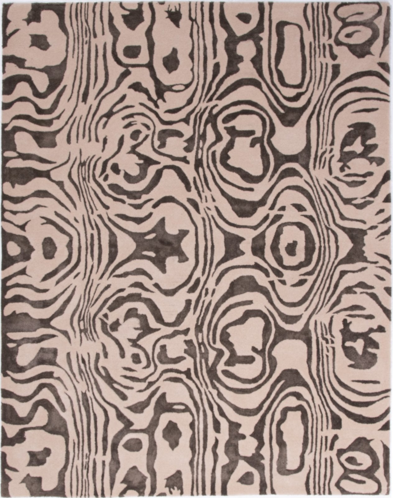 Damascus Beige Handmade Tufted Wool Carpet - Headshot