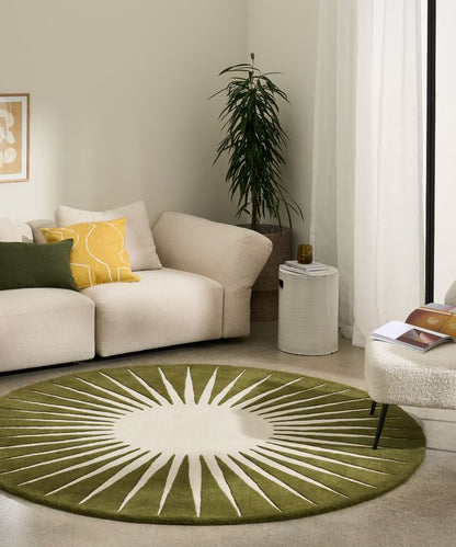Galaxy Strand Handmade Tufted Round Wool Carpet - Floorshot
