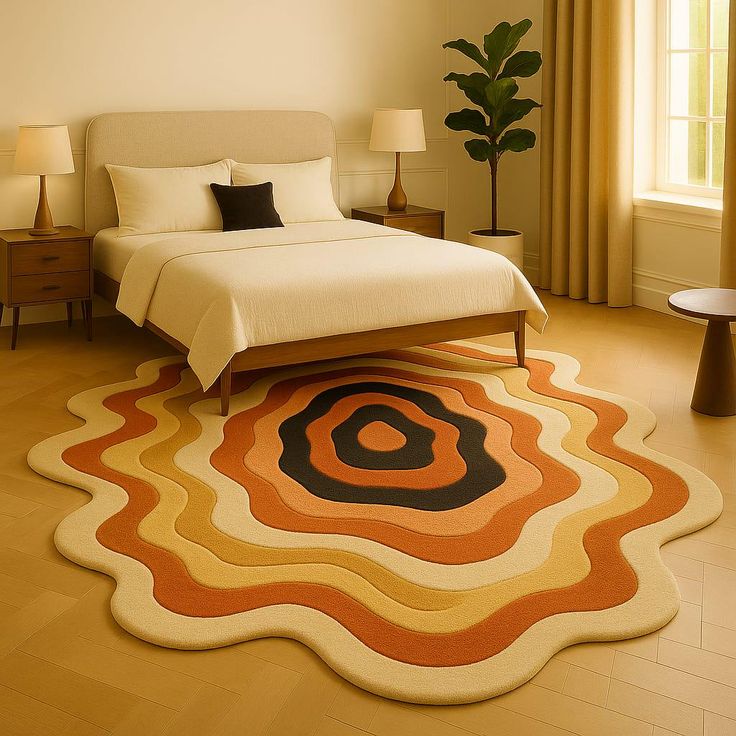 United Wave Handmade Tufted Irregular Shaped Wool Carpet -  Floorshot