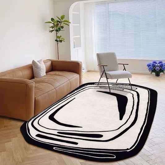 Architectural Cabre Handmade Tufted Irregular Shaped Wool Carpet