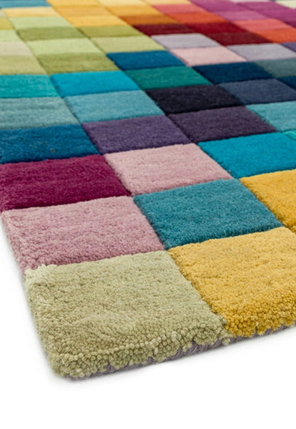 Funk Multicolored Handmade Tufted Wool Carpet - Corner