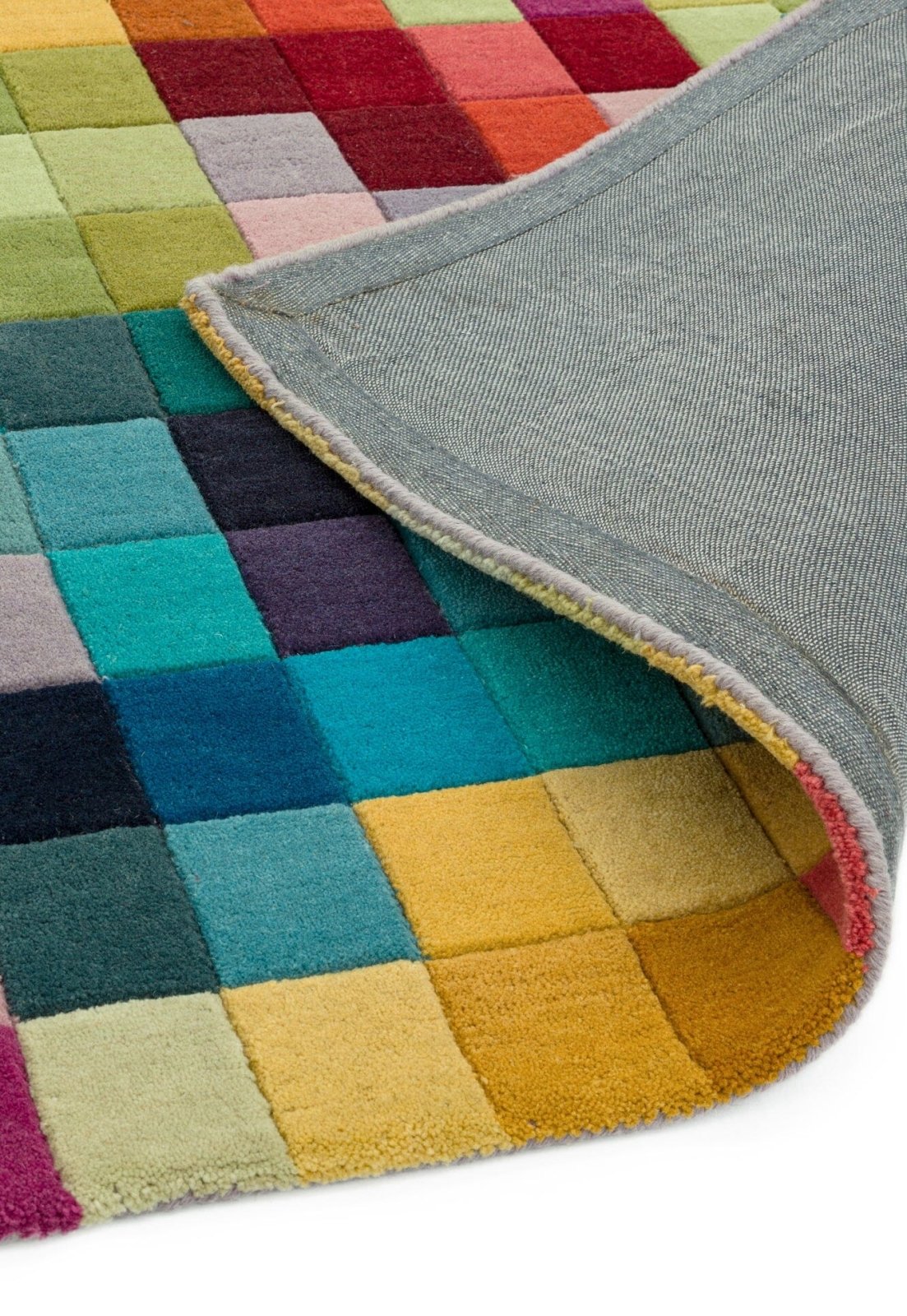 Funk Multicolored Handmade Tufted Wool Carpet - Corner