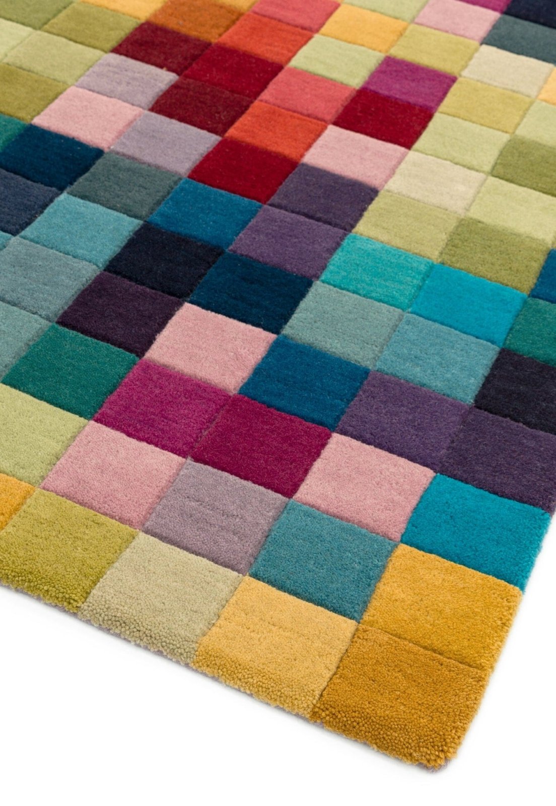 Funk Multicolored Handmade Tufted Wool Carpet - Corner