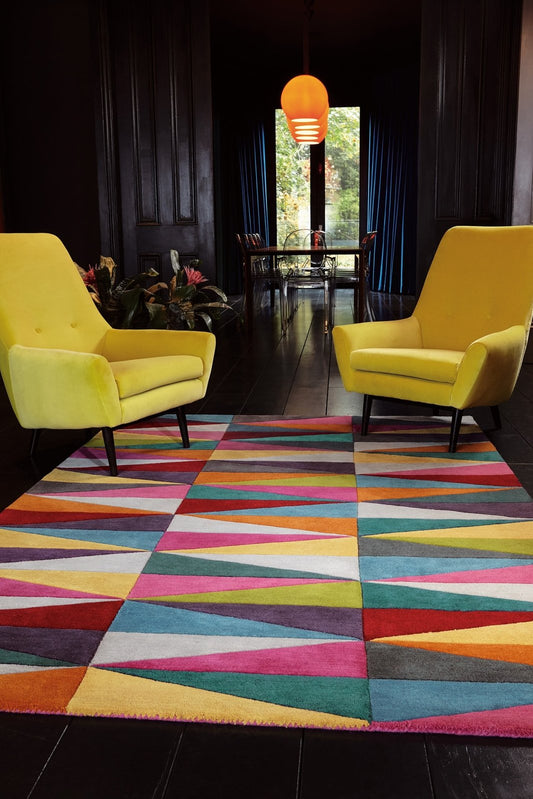 Elementor Triangles Handmade Tufted Wool Carpet - Floorshot