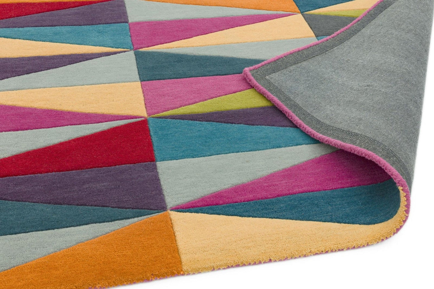Elementor Triangles Handmade Tufted Wool Carpet - Corner