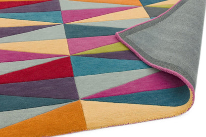 Elementor Triangles Handmade Tufted Wool Carpet - Corner