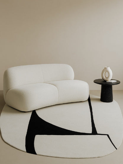 Organic Lines Handmade Tufted Irregular Shaped Wool Carpet