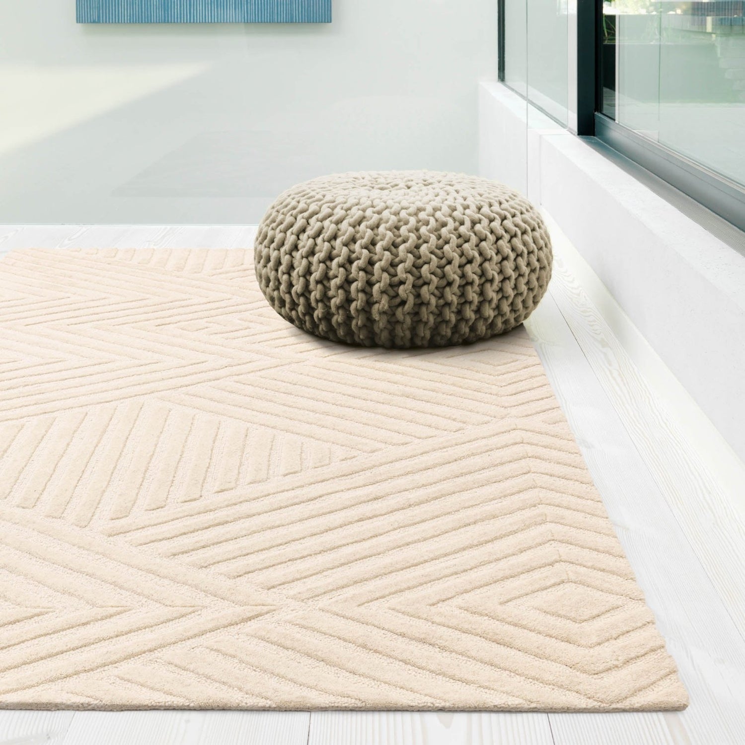 Aqua Rise Handmade Tufted Wool Carpet - Floorshot