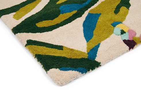 Herlequin Kashmiri Handmade Tufted Wool Carpet - Corner