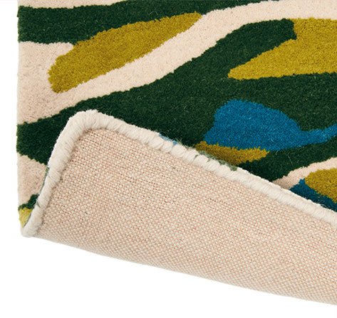 Herlequin Kashmiri Handmade Tufted Wool Carpet - Corner