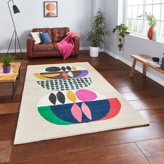 Inaluxe Neuro Handmade Tufted Wool Carpet - Floorshot