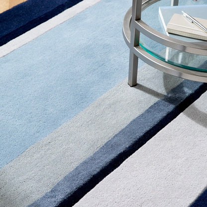 Dark Seaspray Handmade Tufted Wool Carpet - CloseUp