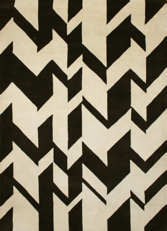 Adrift Zigzag Handmade Tufted Wool Carpet - Headshot