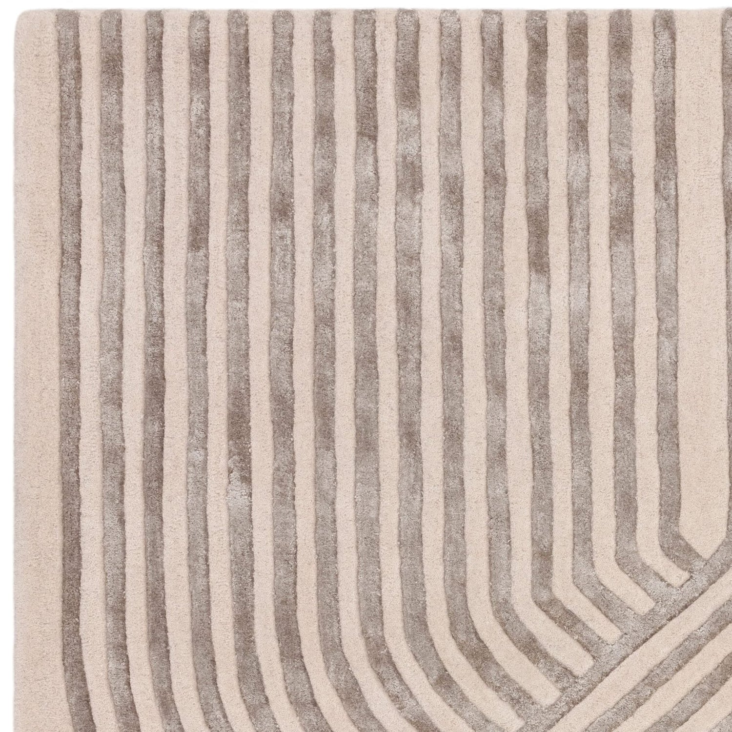 Asiatic Viscose Handmade Tufted Wool Carpet - Corner