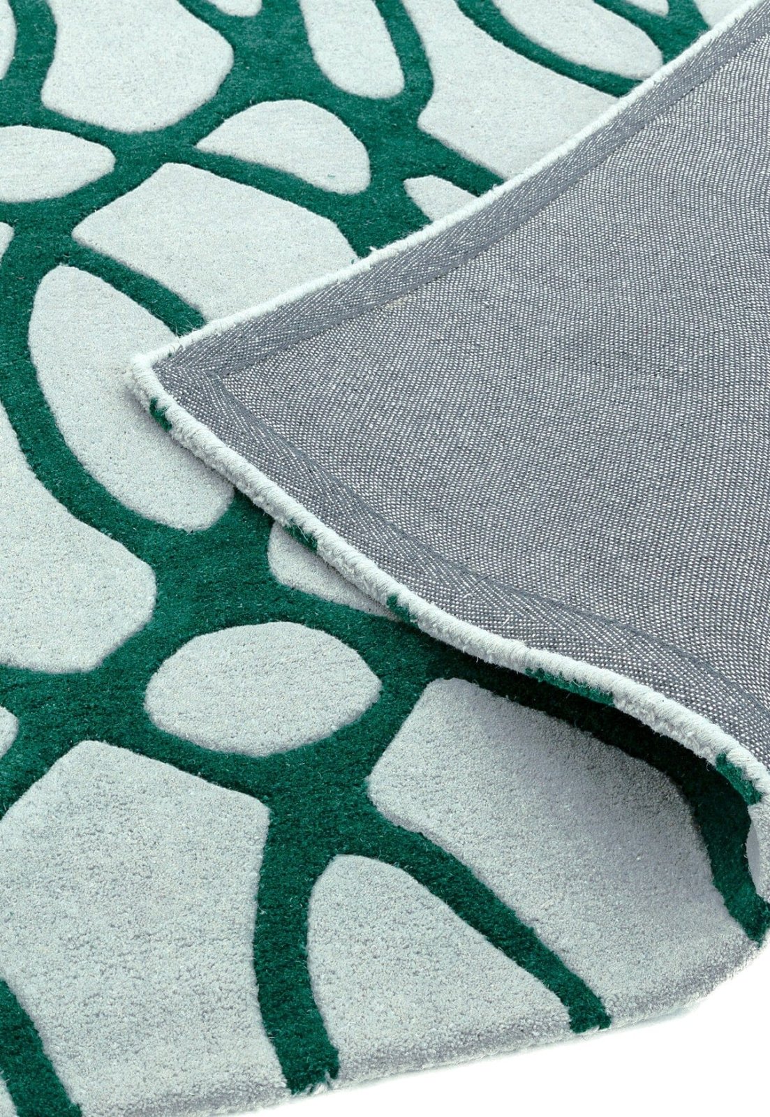 Emarald Wire Handmade Tufted Wool Carpet - Corner
