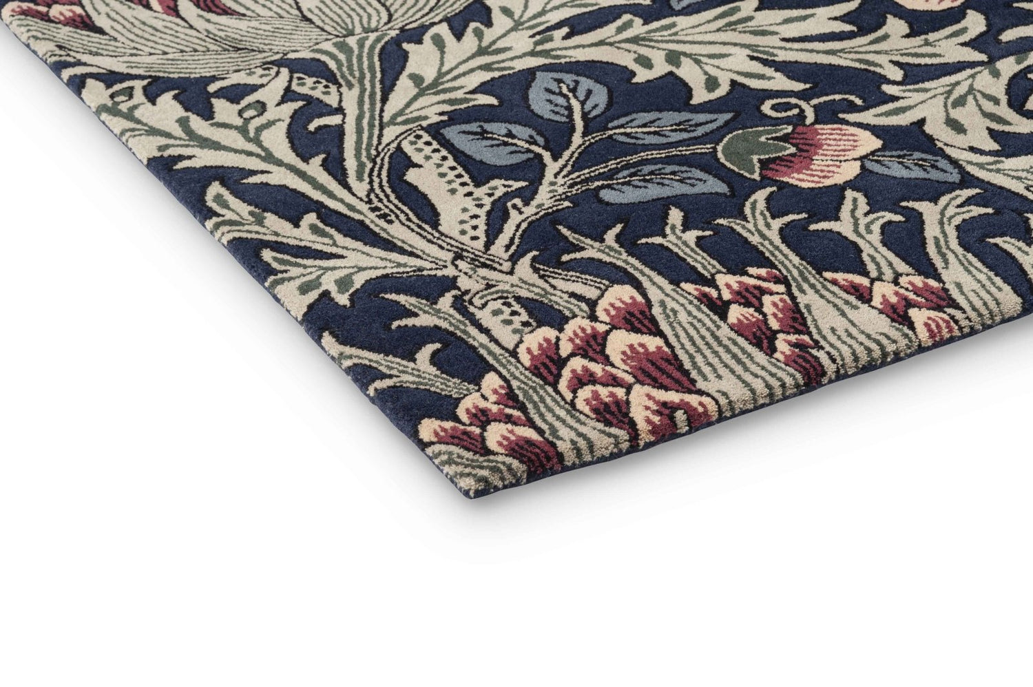 Morris Charcoal Handmade Tufted Wool Carpet - Corner