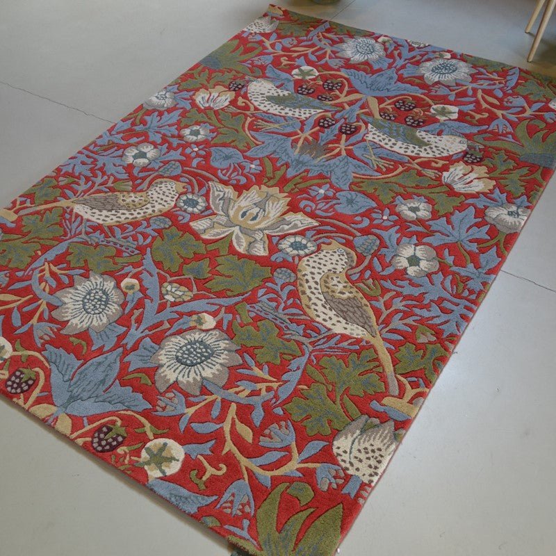 Strawberry Thief Handmade Tufted Wool Carpet - Floorshot