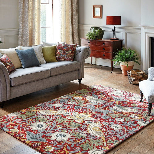 Strawberry Thief Handmade Tufted Wool Carpet - Floorshot