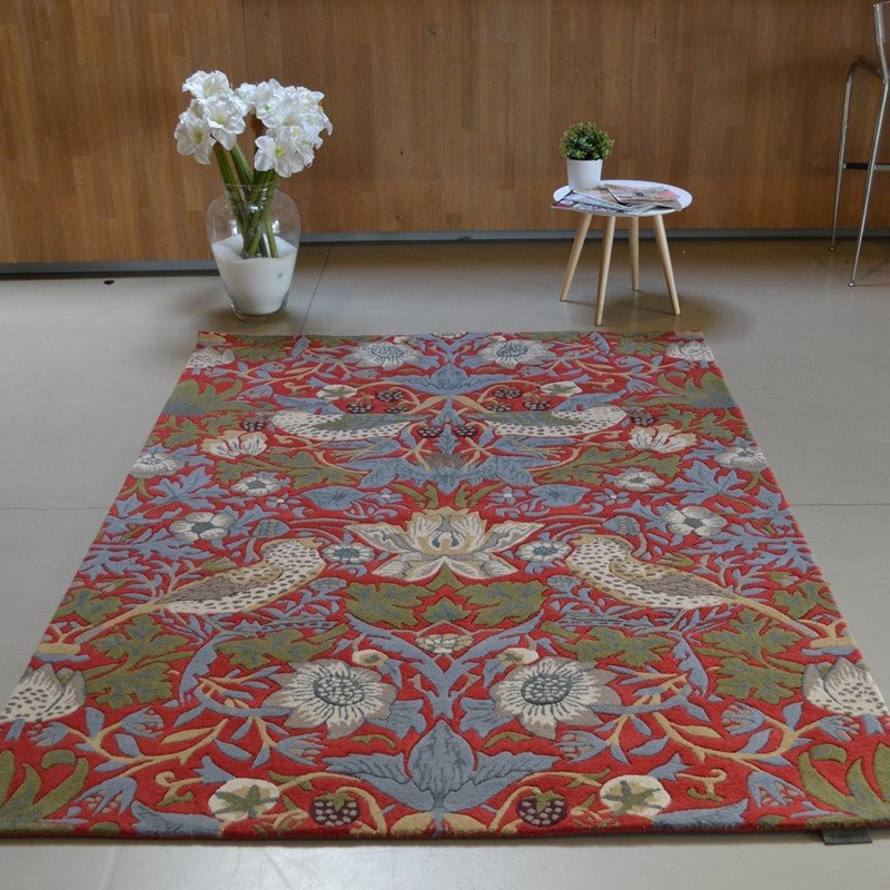 Strawberry Thief Handmade Tufted Wool Carpet - Floorshot