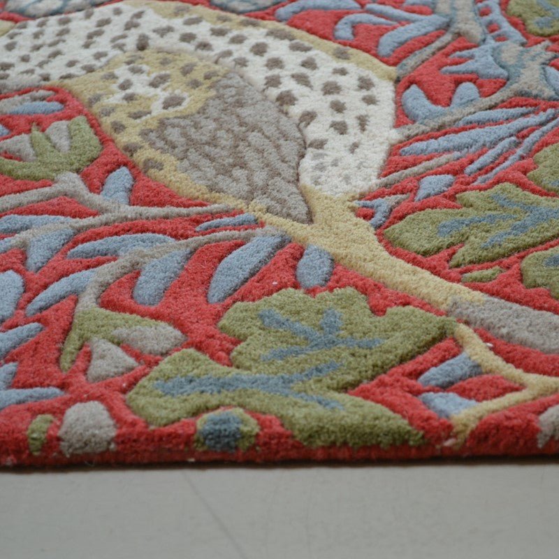 Strawberry Thief Handmade Tufted Wool Carpet - Corner