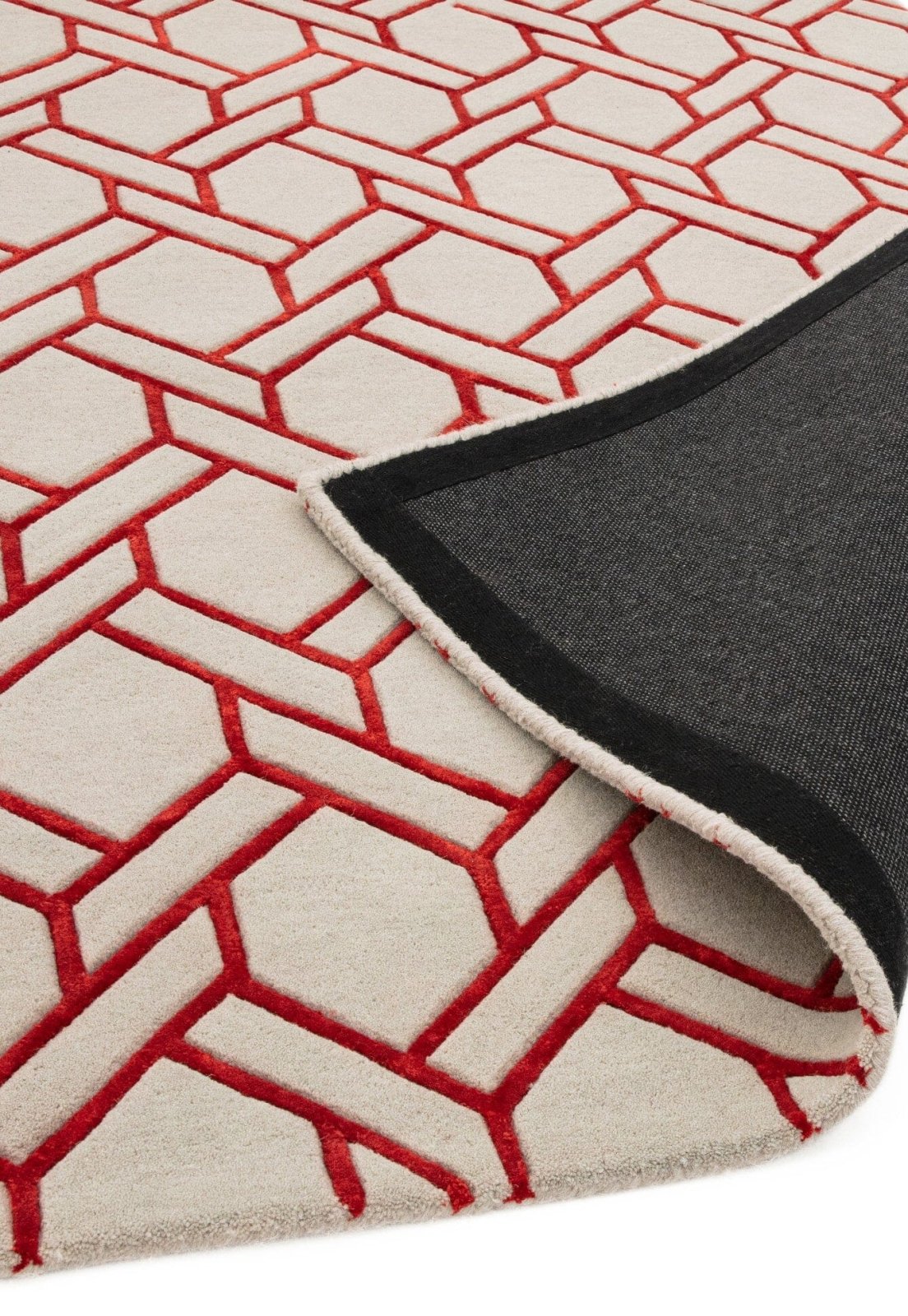 Nexus Lines Handmade Tufted Wool Carpet - Corner