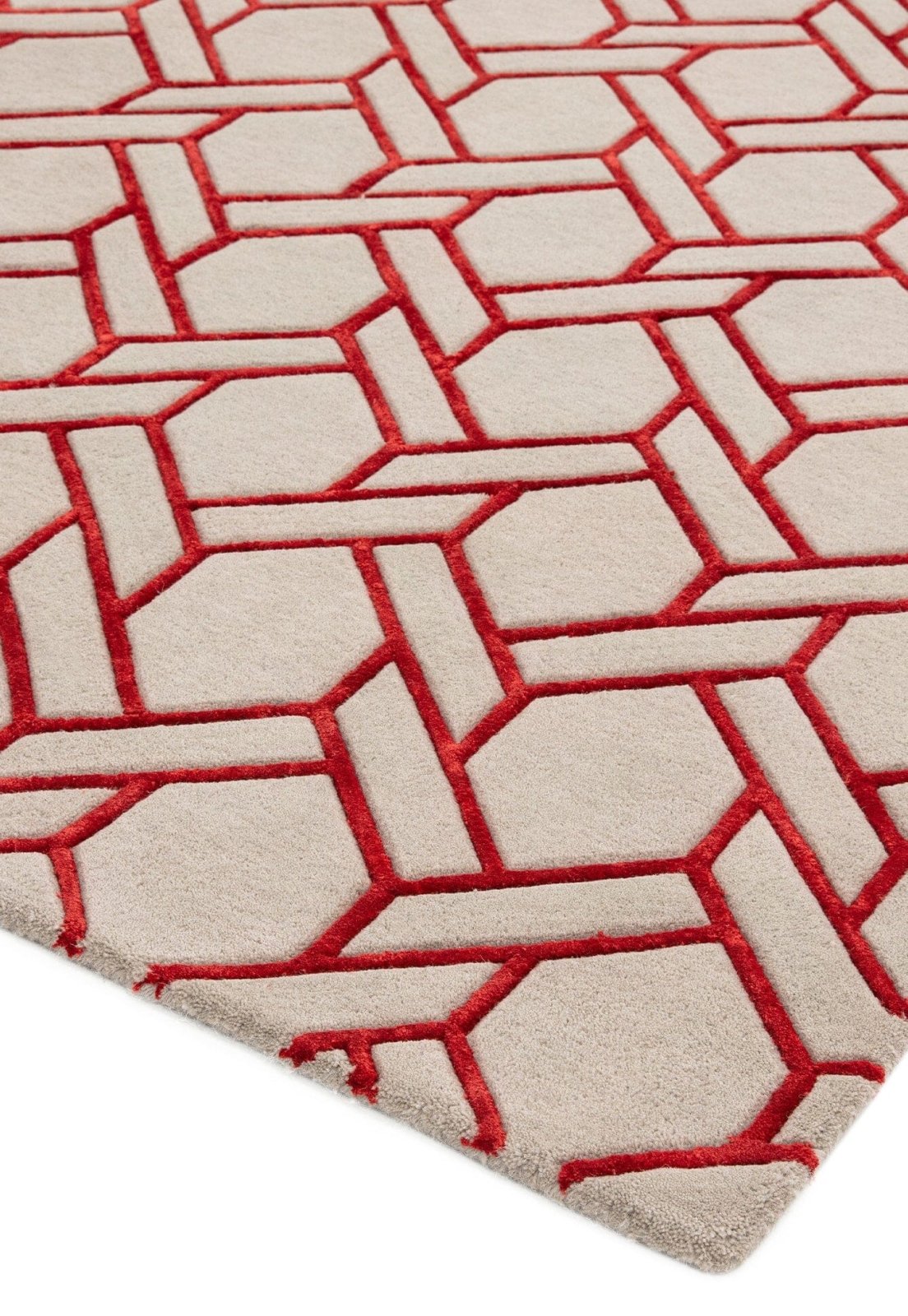 Nexus Lines Handmade Tufted Wool Carpet - Corner