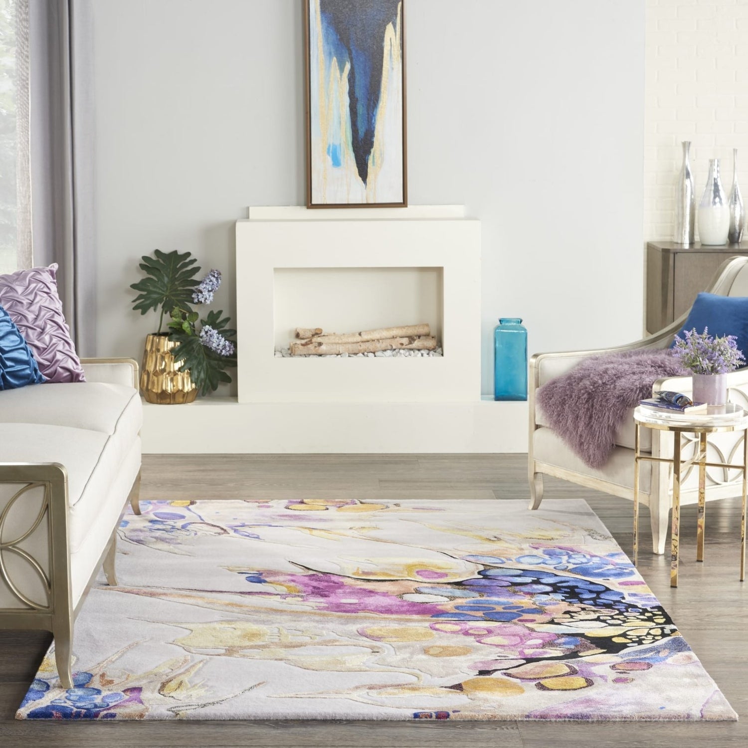 Tribal Neon Handmade Tufted Wool Carpet - Floorshot