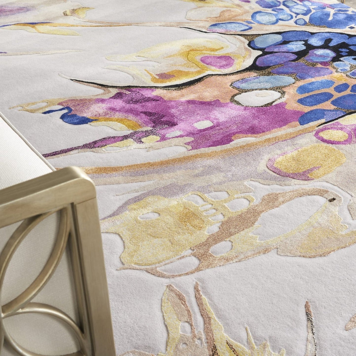 Tribal Neon Handmade Tufted Wool Carpet - CloseUp
