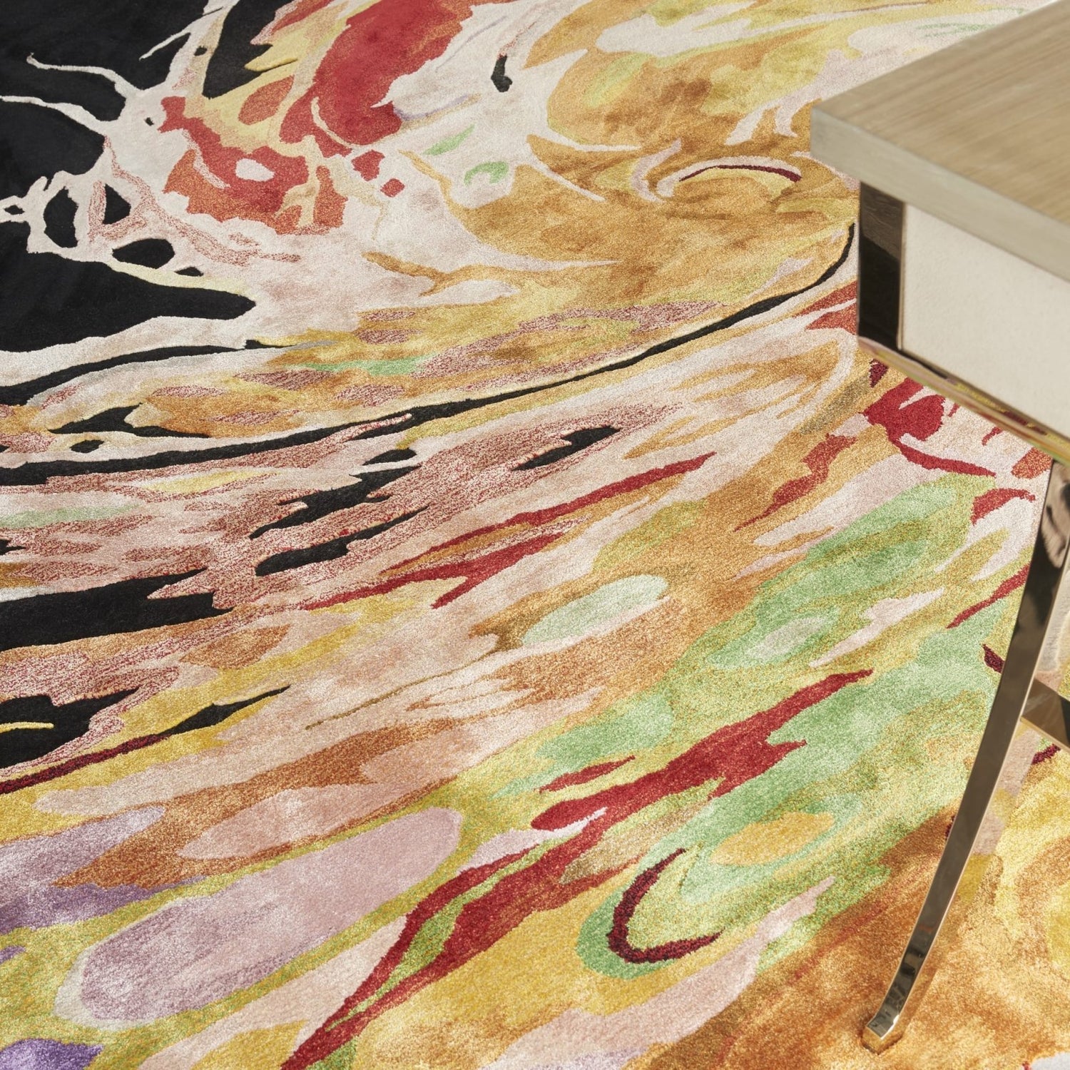 Paradise Multicolor Handmade Tufted Wool Carpet - CloseUp