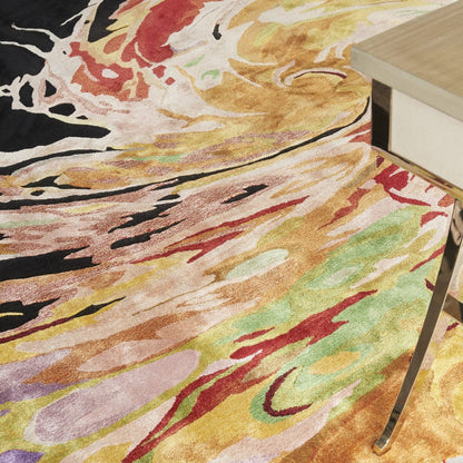 Paradise Multicolor Handmade Tufted Wool Carpet - CloseUp