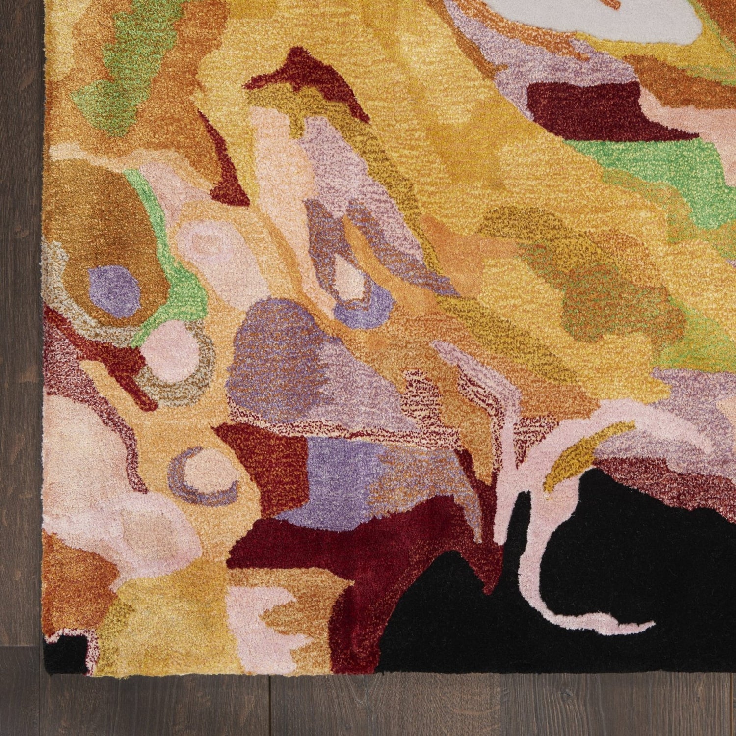 Paradise Multicolor Handmade Tufted Wool Carpet - Corner