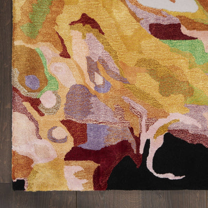Paradise Multicolor Handmade Tufted Wool Carpet - Corner