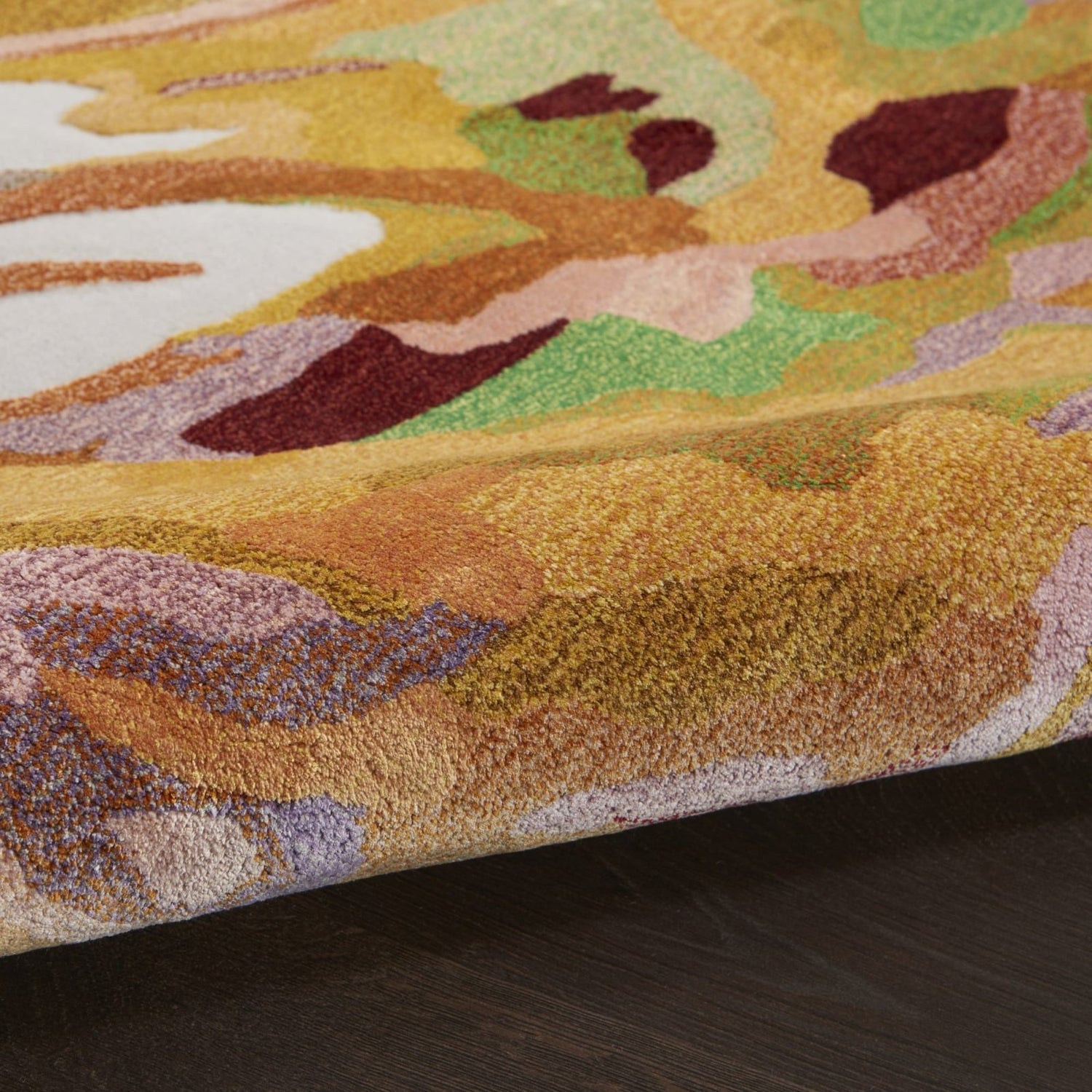 Paradise Multicolor Handmade Tufted Wool Carpet - CloseUp