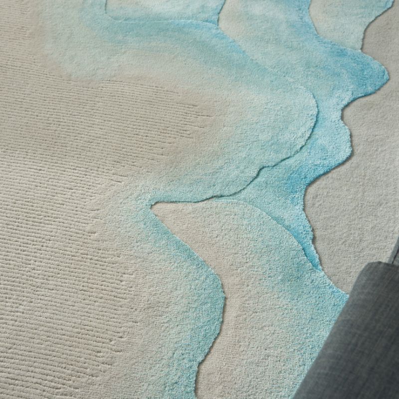 Wonderland Sea Handmade Tufted Wool Carpet - CloseUp