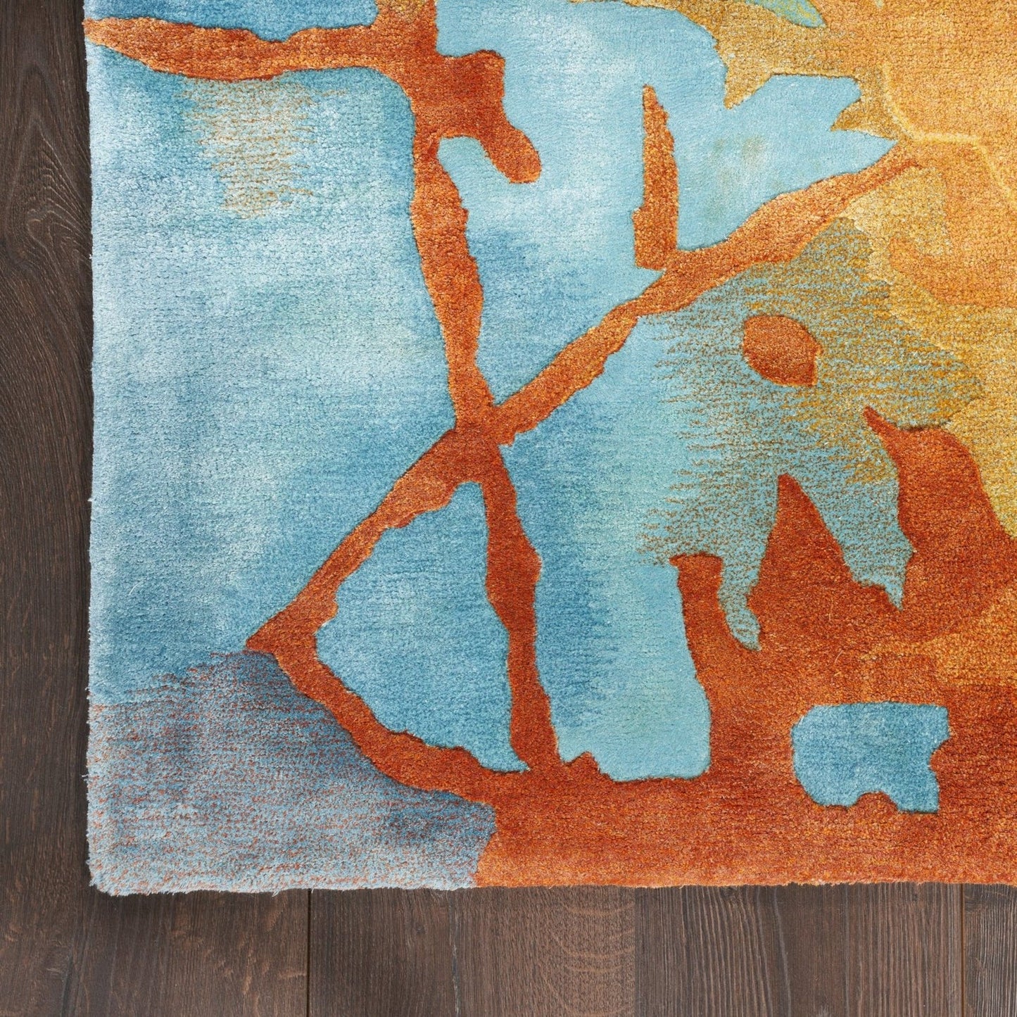 Shimmer Drift Handmade Tufted Wool Carpet - Corner